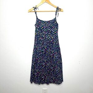 J. Crew Multicolor Dot Navy Blue Dress, Cotton Dress